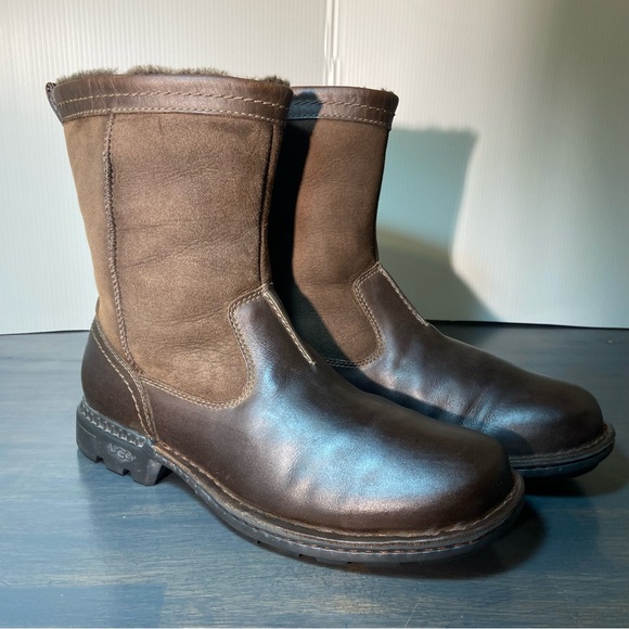 UGG Other - UGG Men’s Leather Shearling Work Boots – Brown – Size 11